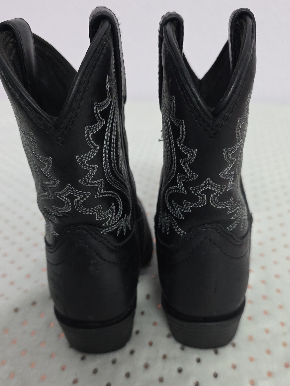 Durango Boys Toddler Black Leather Western Polished Onyx Boots 8M - Picture 11 of 11